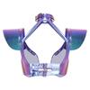 S-XXL Damen Glitzer Gothic Crop Top Neckholder Fledermausärmel Nietenbesatz Verstellbare Schnalle Korsett Bustier Schulterpanzer für Rave Club Party