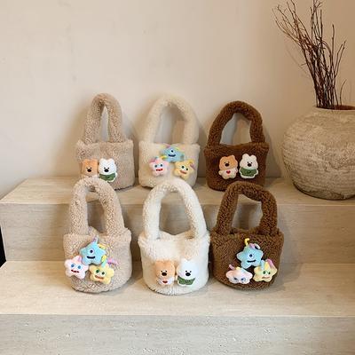 Heutige beliebte Puppe Mao Mao Tasche Damen Herbst und Winter neue trendige niedliche Plüschhandtasche Eimertasche