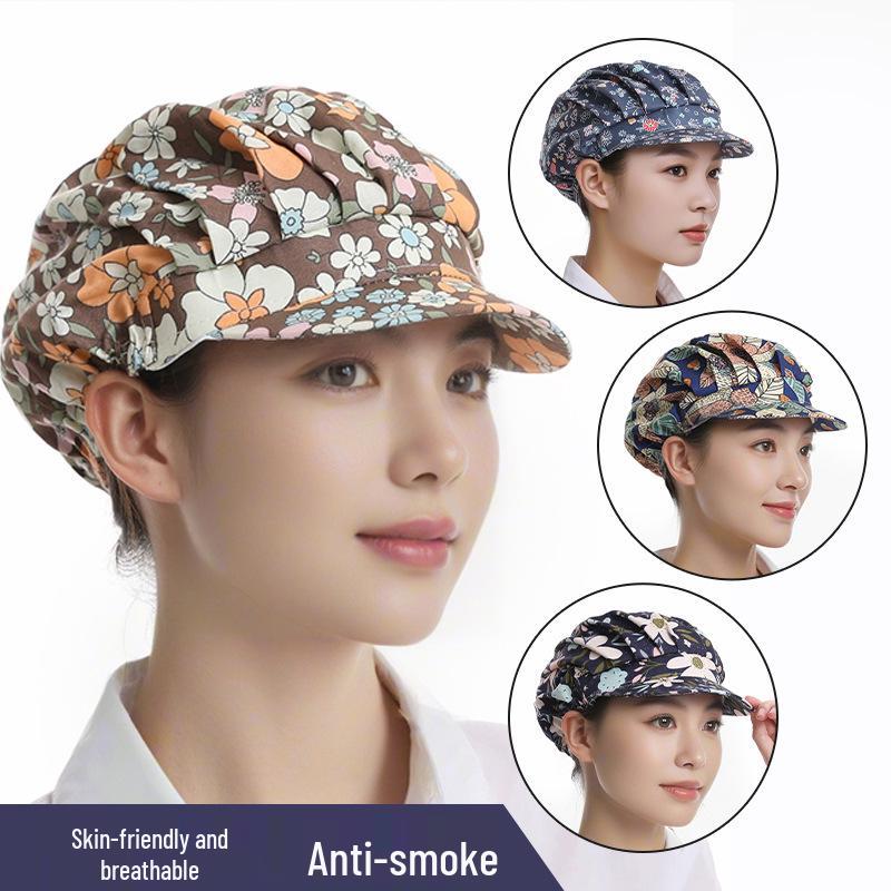 Korean Oil-Proof Chef Hat for Women - Hair Covering Kitchen Cap for Cooking and Catering