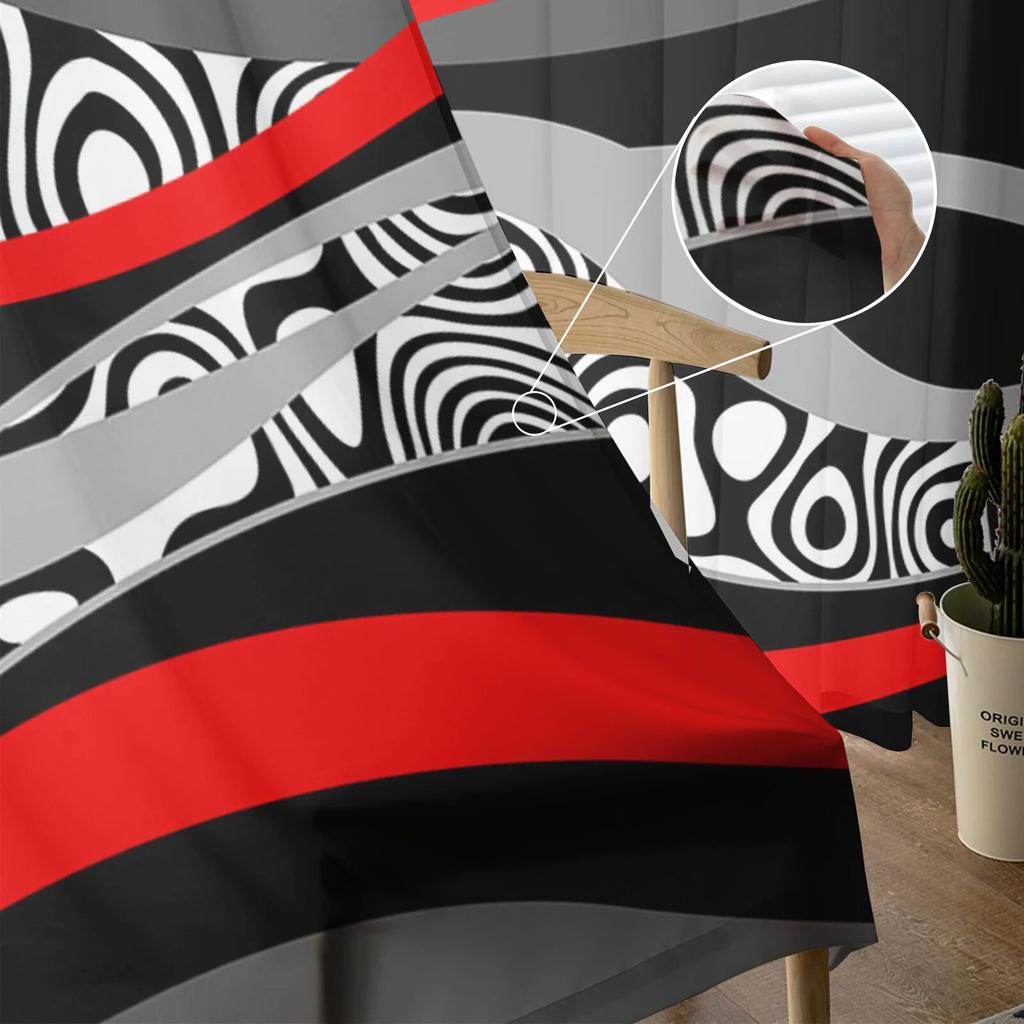 Abstrakte Linien Farbverlauf Fenster Tüll Vorhänge für Wohnzimmer Küche moderne Fensterbehandlungen Voile Vorhänge