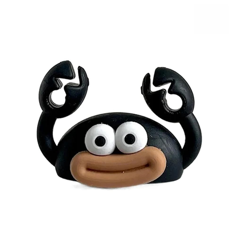 Silicone Self Adhesive Cartoon Crab Cable Clip Wire Holder Organizer for Desktop Data Cord Management Creative Stand Wire Puller