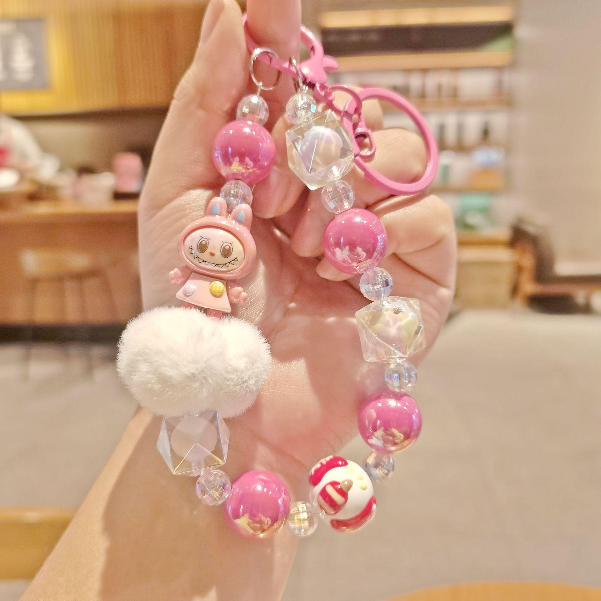 

New Cartoon Doll Lilith Mobile Phone Chain Hand-painted Bead String Keychain Mobile Phone Case Hanging Chain Independent opp bag