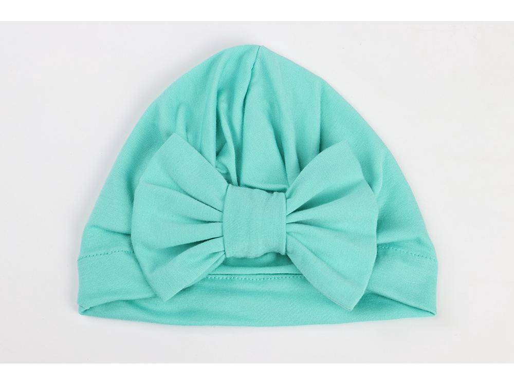 

Baby Knotted Pullover Hat - Solid Color Bowknot from Xinjiang Cotton 40cm Elastic