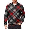 Men's Loose Casual 1/4 Zip Sweatshirt Fashion Printed Long Sleeve Top With Pockets
