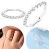 Authentic Original Ring Charm Bead Component Copper Metal Certified White Zircon Ring Geometric Lines Ring Women Anniversary Perfect Gift Delicate