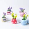 6/8Pcs Mini Ceramic Vase Refrigerator Magnet Home Office Kitchen Locker Fridge 3D Miniature Flower Vase Magnetic Decoration Ornament