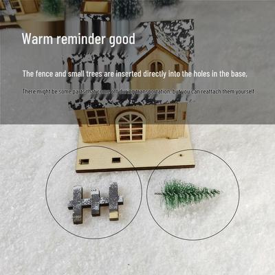 Luminous Wooden Christmas Cabin Ornament for Table Decoration