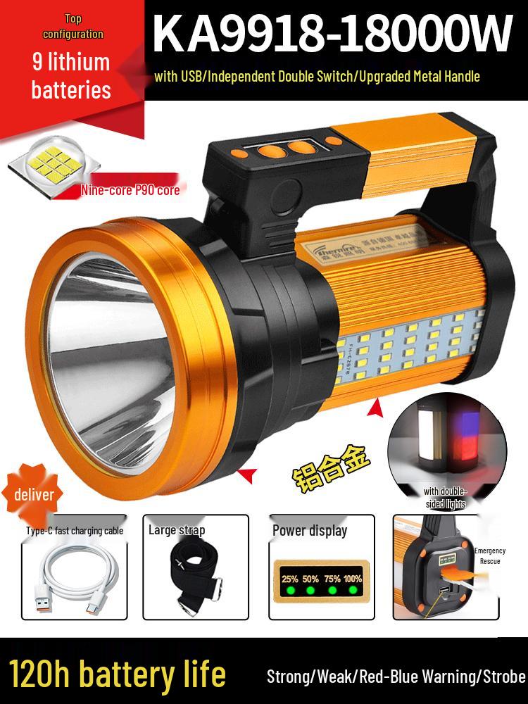 Rechargeable High-Power LED Xenon Spotlight: Super Bright, Long Range, Handheld for Outdoor, Home, Patrol & Mining