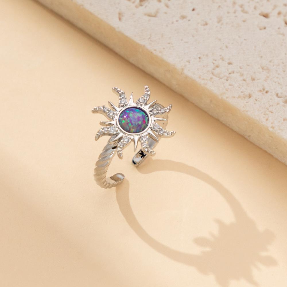 

Изящное колье Zicron с медными акцентами и привлекательными формами звезд для женщин Purple Zircon Ring Silver