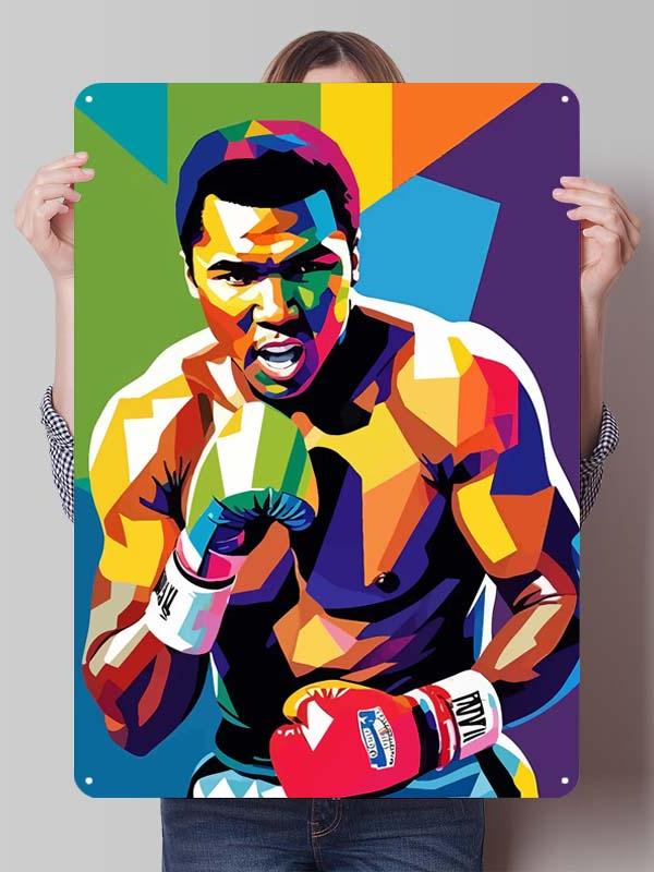 Muhammad Ali Bokser Metalowe Plakaty Dekoracyjne do Dekoracji Pokoju Niestandardowe Bokserskie Metalowe Tabliczki Cyny do Dekoracji Ściennej Retro Dom Mężczyźni