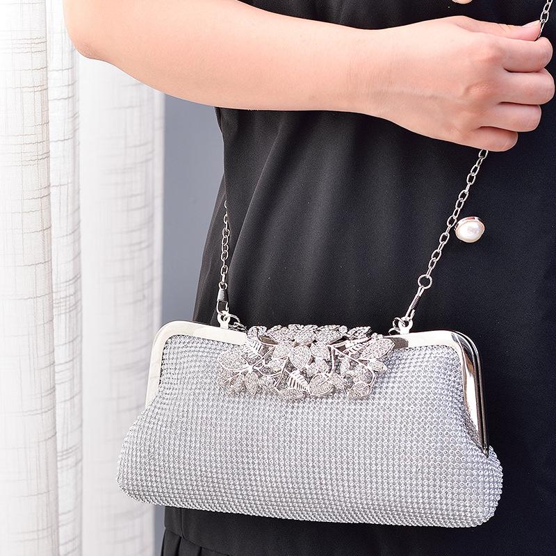 2025 Luxury High-end Full Diamonds Women Evening Clutch Bag Fashion Design 3D Flower Shiny Rhinestones Ladies Party Wedding Bag