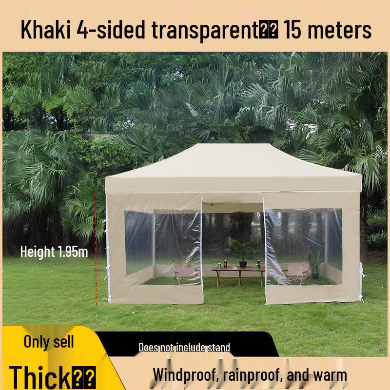 Transparent Tent Side Panel: Windproof & Waterproof Outdoor Canopy Enclosure with Thick Fabric and Durable Edging