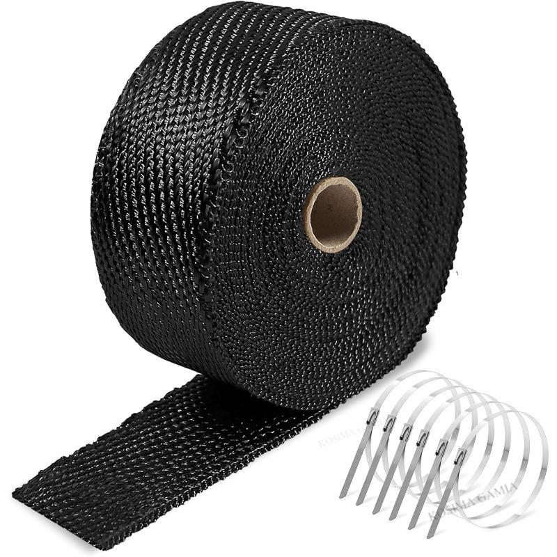 5CM x 10M Banana Cloth Insulation Cotton Exhaust Pipe Insulation Thermal Heat Wrap Roll Motorcycle Fiberglass Heat Shield Tape