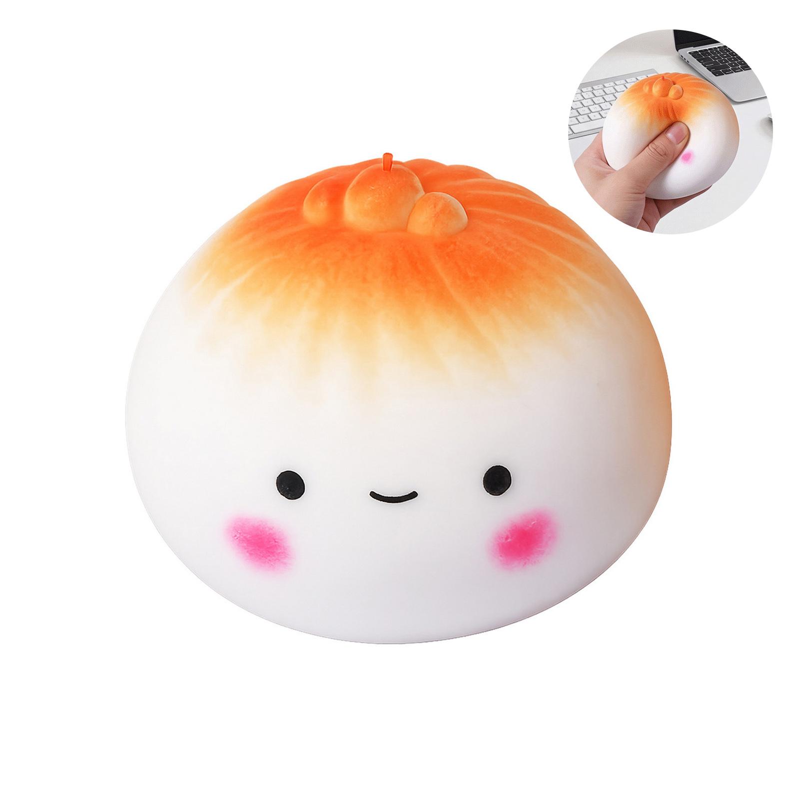 Cartoon Face Bun Stress Relief Toy Soft Durable Mini Portable for Office and Leisure Use 1pc красный/синий