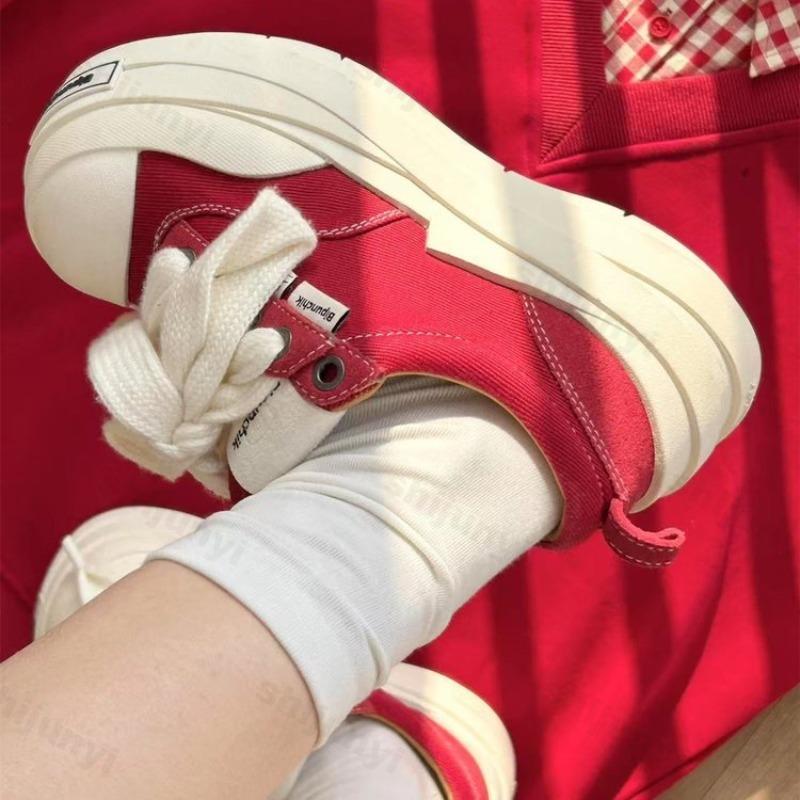 Fashion Couple's Canvas Shoes 2025 Autumn Winter New Vintage Height Increase Women Board Shoes Comfort Outdoor Non Slip Men Casual Shoes