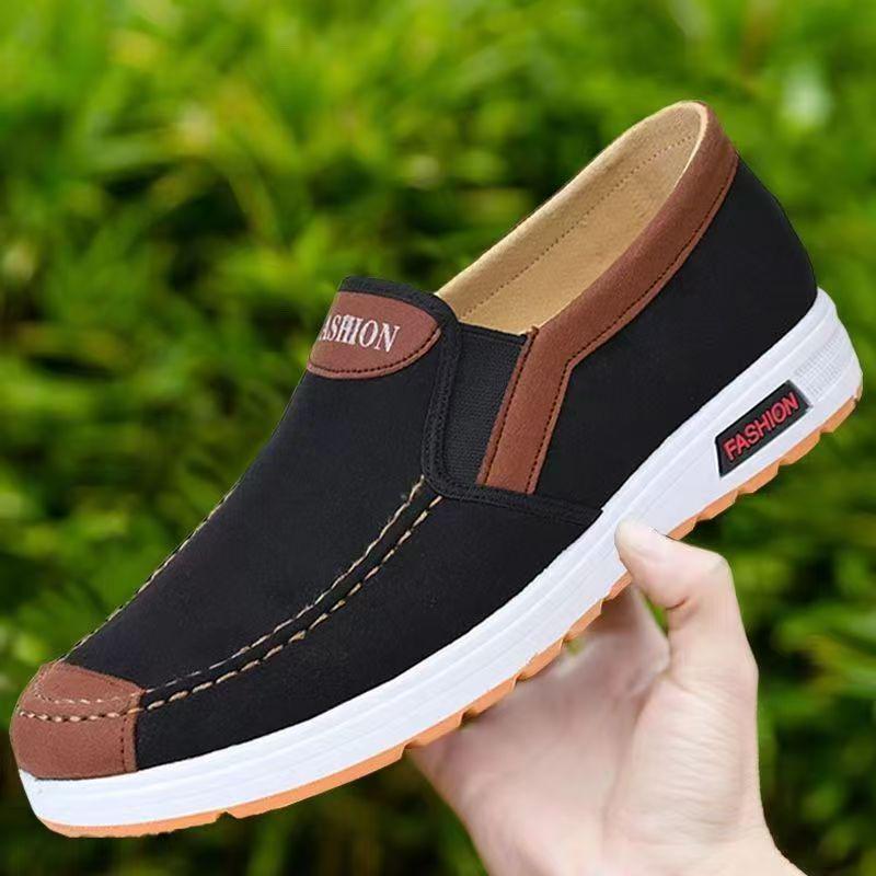 Men's Non-slip Canvas Slip-ons - Durable, Wear-resistant Shoes