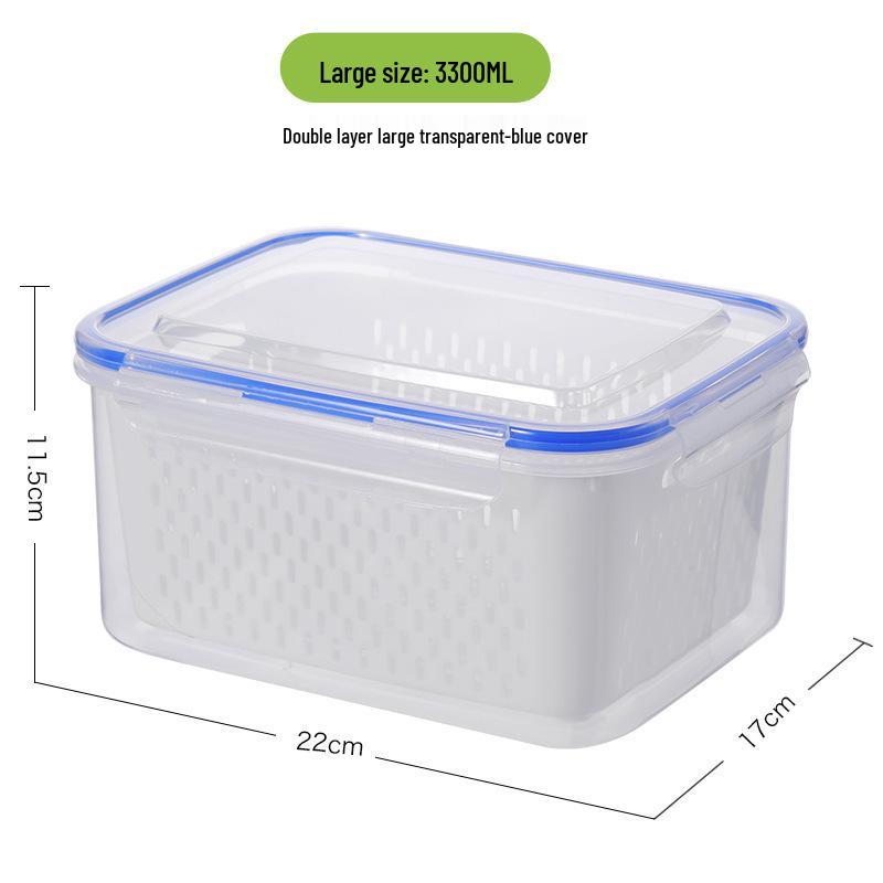 FCM-Certified Refrigerator Drainer Sealing Box with Lid for Fresh-Keeping Vegetables and Fruits