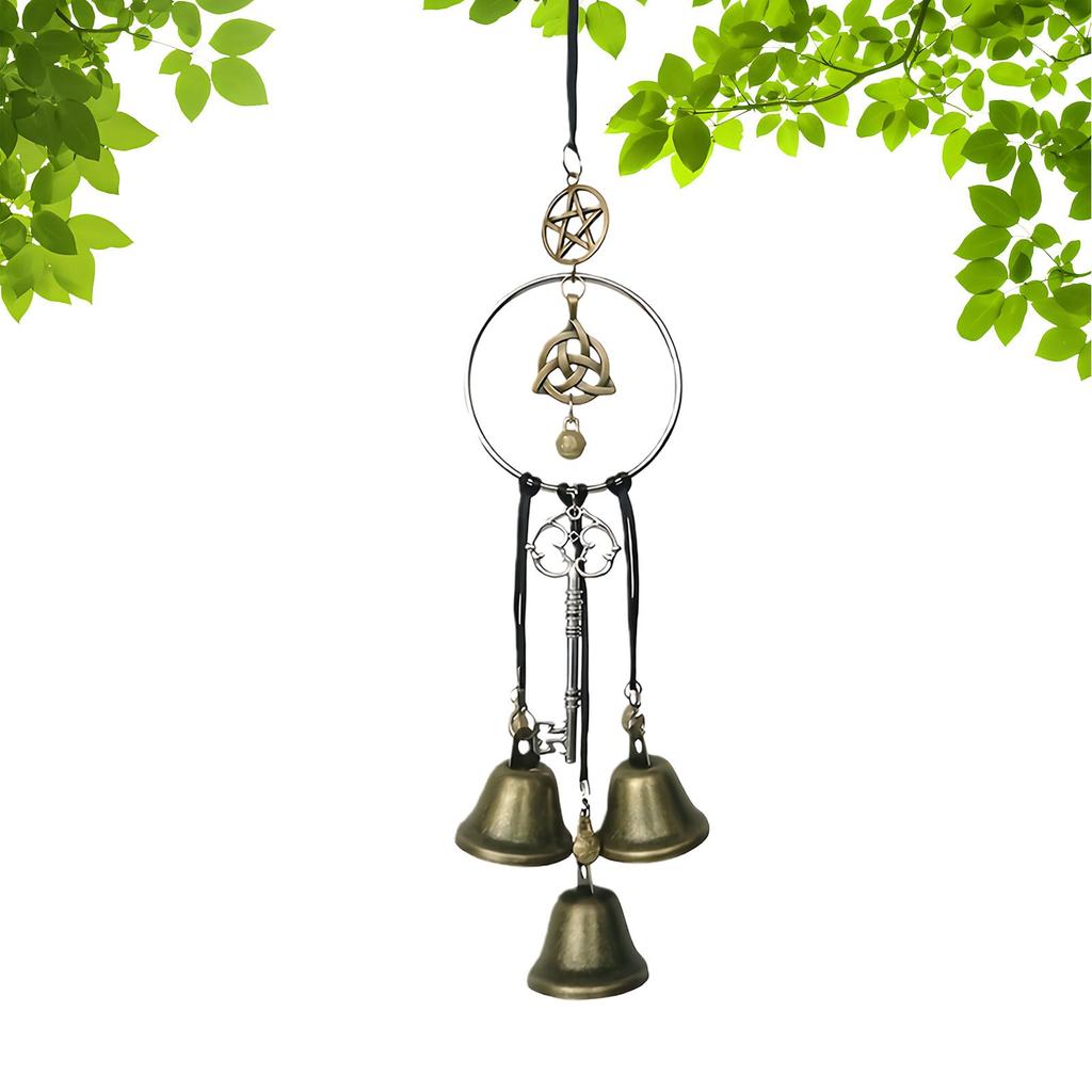 Witch Bells doorknob hanging decorative wicker wind chime home decoration Vintage Brass JingBells Window Hanging Ornament