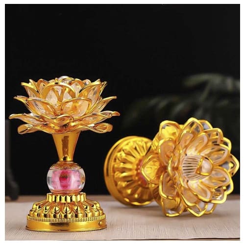 Lotus Lantern, Lotus Flower, Buddhist Altar, Shinto Lantern, Lotus Flower, Glowing Lotus, Buddhist Flower, Set of 2, USB, Lotus Flower, Interior Light