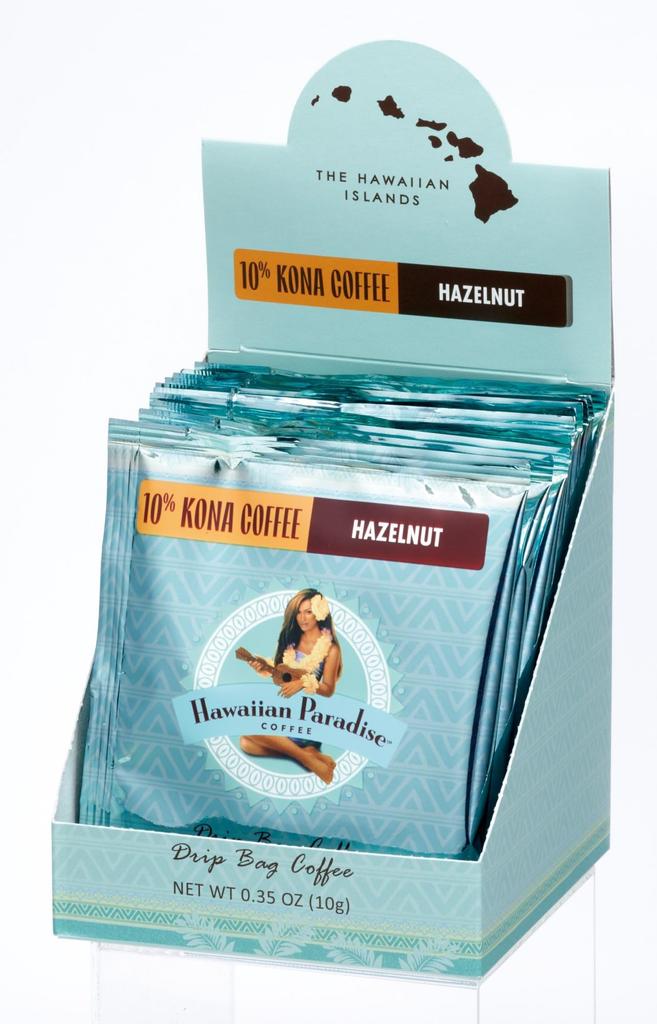 Hawaiian Paradise Coffee 10% Kona Hazelnut D.B.C. (BOX) 10g X 10P