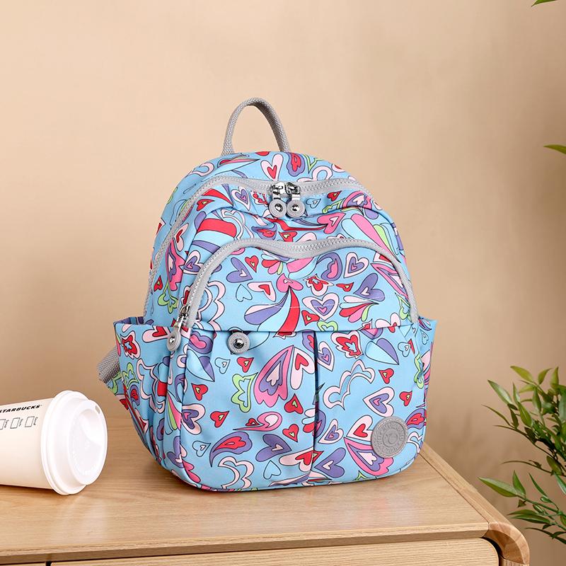 Bedruckter Nylon-Rucksack Studenten-Schultasche Damen Leichter Reiserucksack