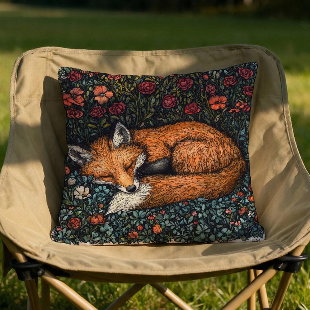 William Morris Art Fox Cushion Cover Soft Reversible  Durable Pillow Cover  MultiScene Use for Home  Car Daily Comfort