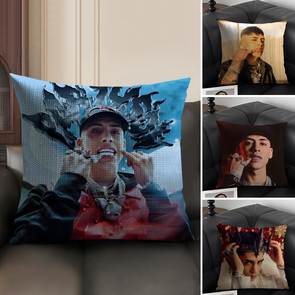 C-Cris M-Mj Singer Cushion Cover Natural Linen Organic Fabric Double-Sided Printing Sofa Home Decor Gift Pillow Case