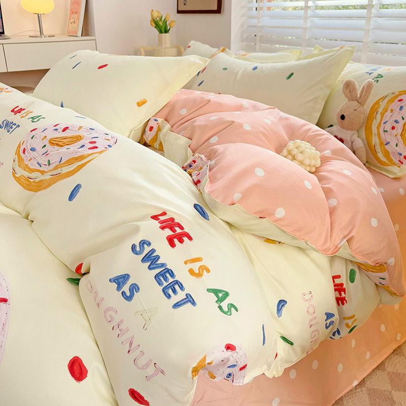 Small Fresh Bed Four-piece Dormitory Quilt Cover Three-piece Bed Sheet Set