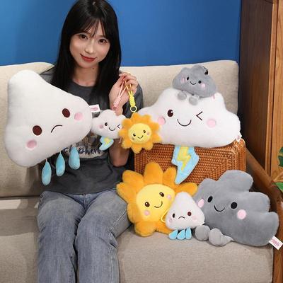 Adorable Weather Forecast Plush Doll Pendant - Sun, Rain, Cloud, Raindrop Pillow for Girls