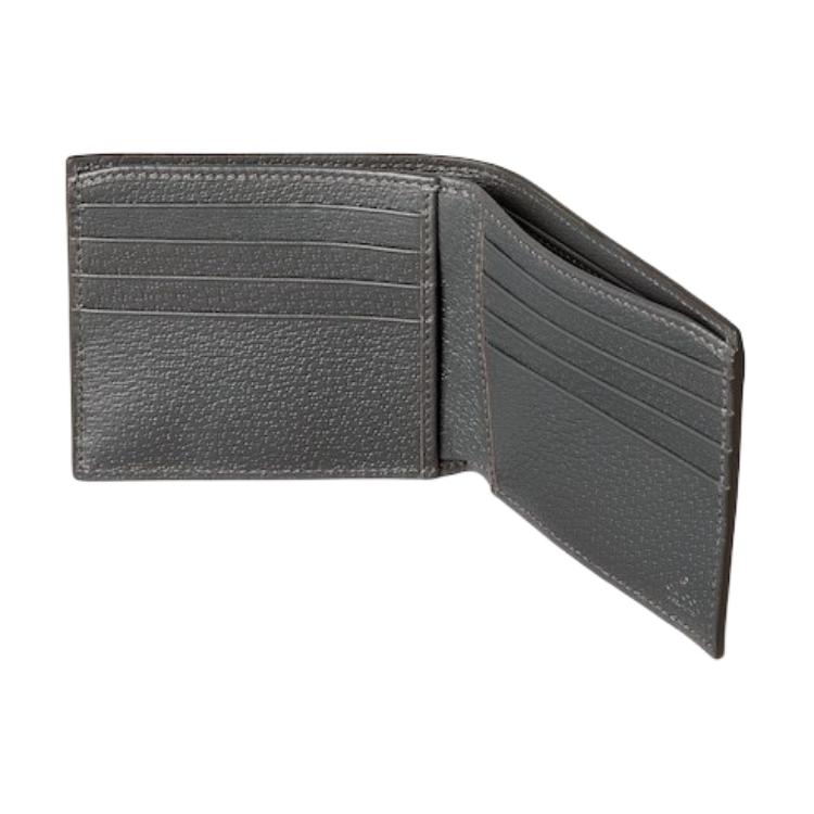 Gucci Double G Logo Ceramic Effect Flip Cover Wallet GG Supreme Canvas And Leather Men wallet Black 768243-FACQC-1048