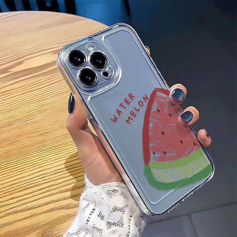 Summer Watermelon Coconut Clear Phone Case For iPhone 16 15 11 12 14 13 Pro Max Mini X XS XSMax XR 7 8 Plus SE4 16e Cute Covers