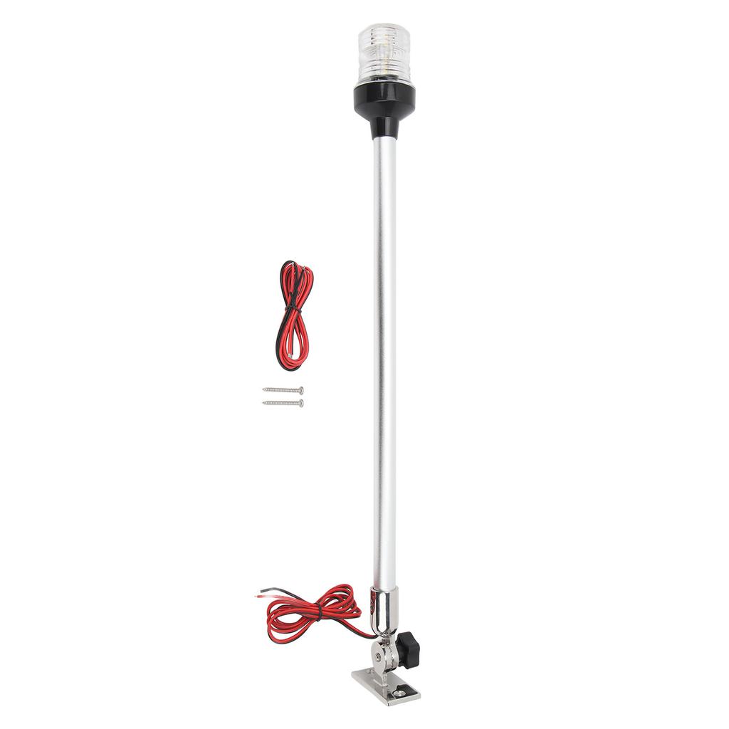 22in Boat Anchor Light 360 degrees All Round LED Stern Pole Light 316 Stainless Steel Base for Fishing Boats Yacht