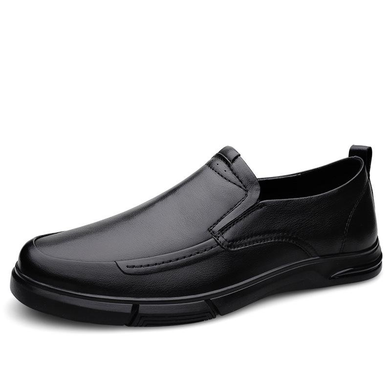 Men s Lightweight Leather Loafers - Breathable, Soft Sole, Slip-on, Formal Autumn/Winter Style. 38