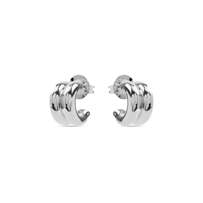 Earrings - LUXENTER - Zakev - Hoop - Rhodium-plated - Diameter 16 Mm
