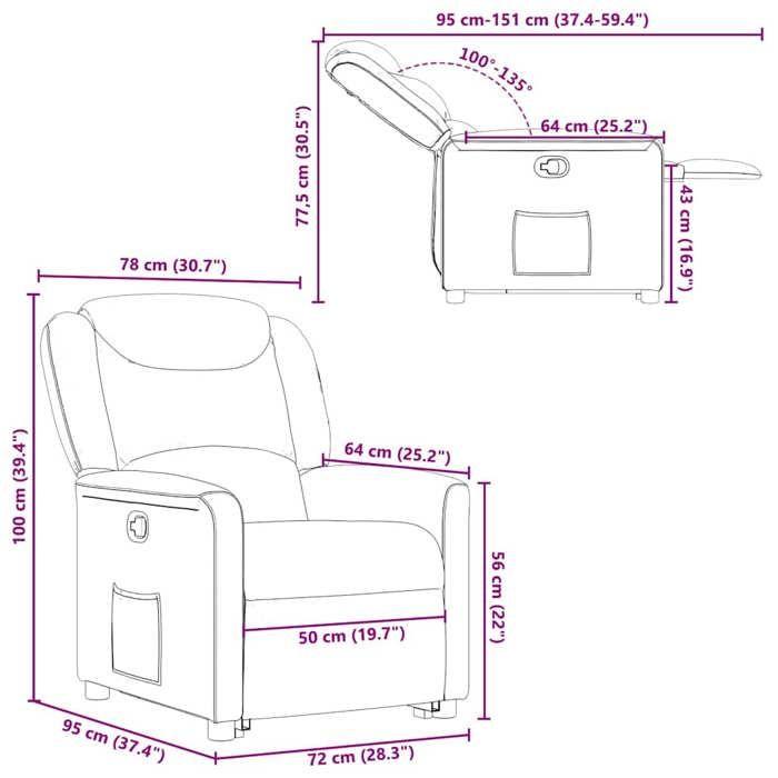 VidaXL Fauteuil inclinable Gris foncé Tissu 3303195