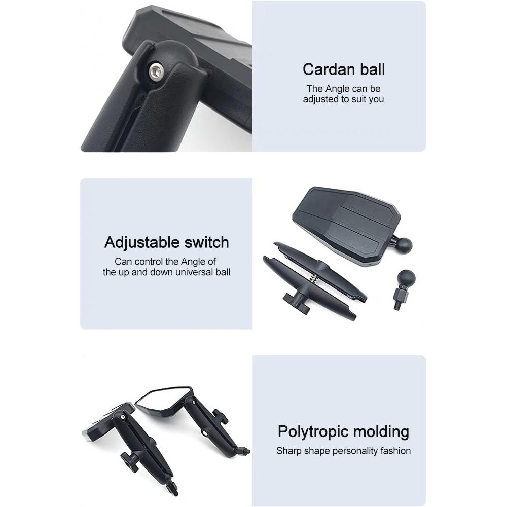 2pc Motorcycle Rearview Mirror Foldable Adjustable Adventure Westwind Mirrors For Handlebar Mount ATV Accessories