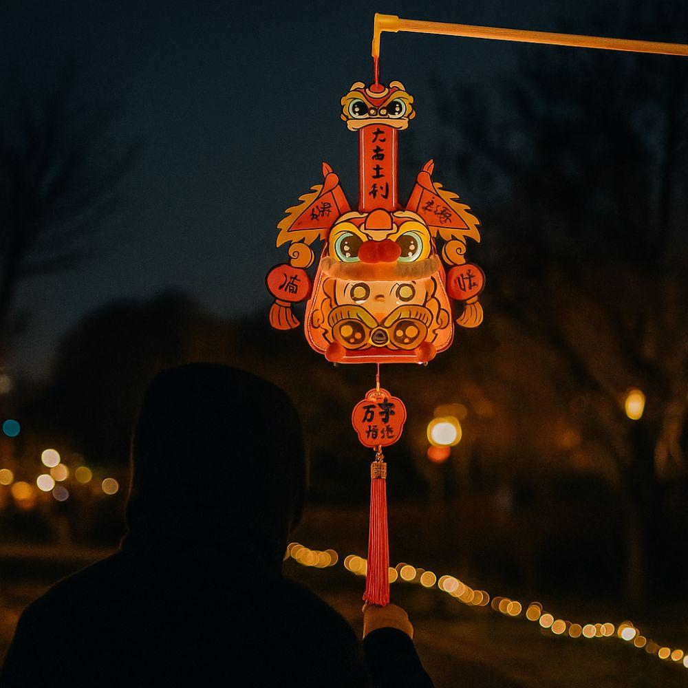 Chinese Style Portable Rabbit Lantern Handmade Handheld Rabbit Lantern  School Project