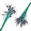 50pcs Steel Fishing Line Super Strong Tensile Force Anti Bite Steel Wire Leader with Rotating Snaps Fishing Lead Wire