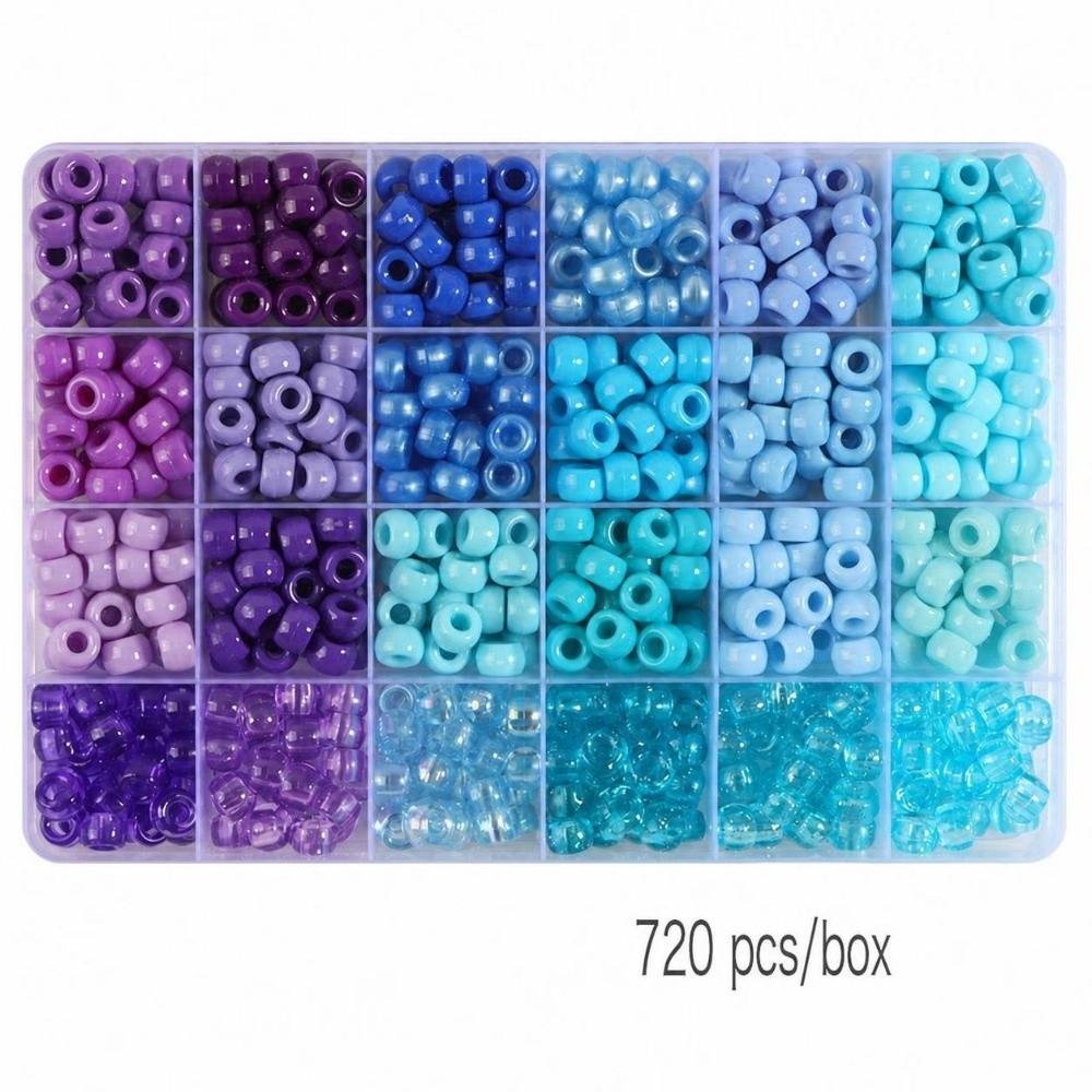 24 Colors Craft Beads 720PCS Bracelet Beads Versatile Large Hole Beads  Hair Braiding