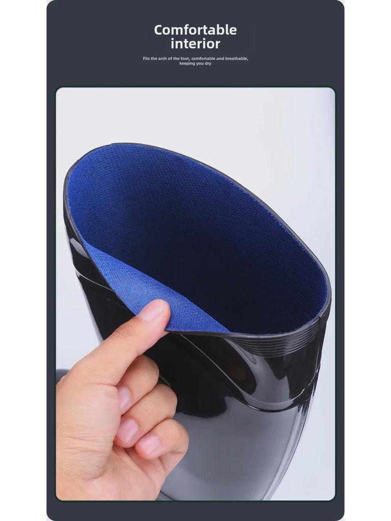 Men's Wear-Resistant Waterproof PVC Work Boots: Non-Slip, Velvet-Lined for Autumn/Winter