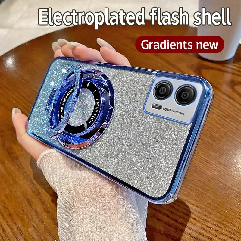 Gradient Glitter Ring Phone Case For MOTOROLA Moto G84 G54 5G G73 G53 G23 G13 G82 G72 G62 G52 G42 G32 G31 G41 G22 G60S G60 Cover