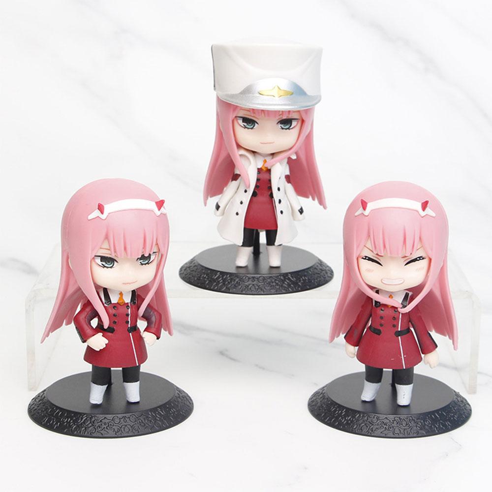 10CM DARLING in the FRANXX Figure Zero Two Three Q-version Figures Stand Animation Model Toys Gifts Collection Decoration PVC