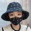 Summer Sun Hat Bucket Hat Mask Integrated Hat Summer UV Protection Sun Hat Outdoor Sun Protection Face Hat