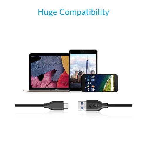Anker USB Type C Cable PowerLine USB-C & USB-A 3.0 Cable Compatible with iPhone 16 / 15 / Oculus link/Galaxy/iPad Pro/iPad Air/MacBook/MacBook Air/Xpe