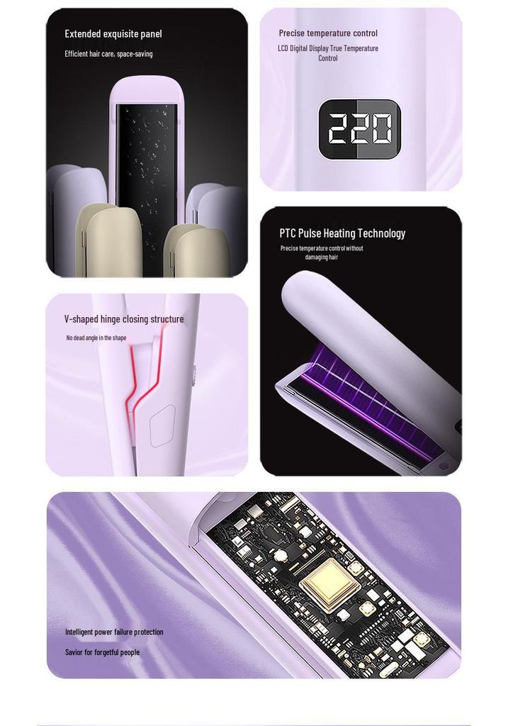 Portable Hair Straightener & Curler: Dual-Use Styling Iron for Straightening & Curling, Ideal for Bangs & Perfect for Gifting.