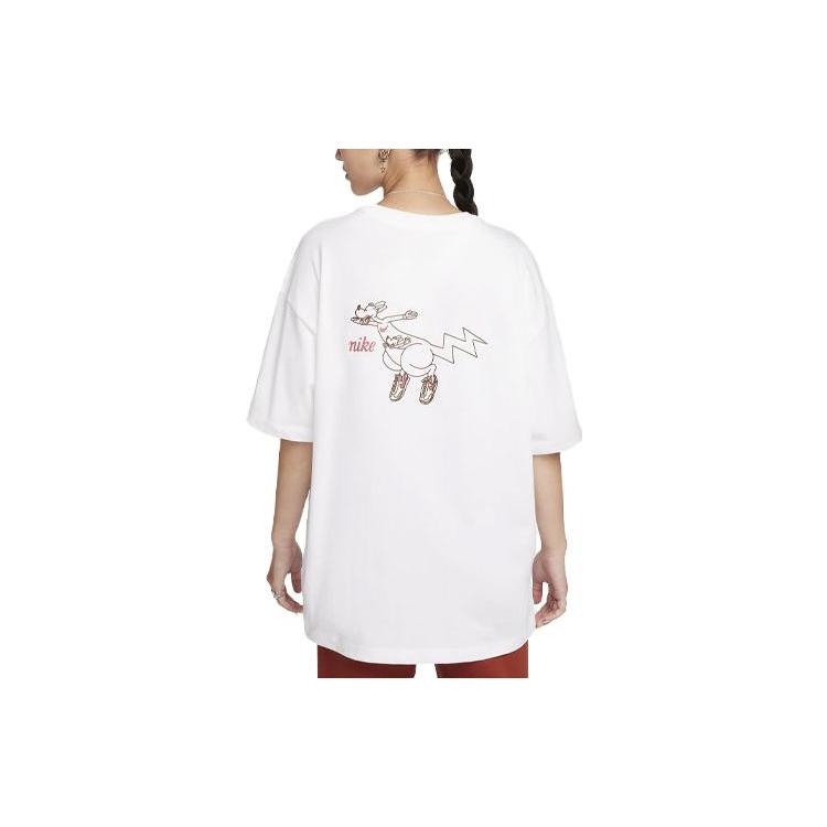 New Nike Drop Shoulder Sleeve T Shirt Women's White HF4752-100