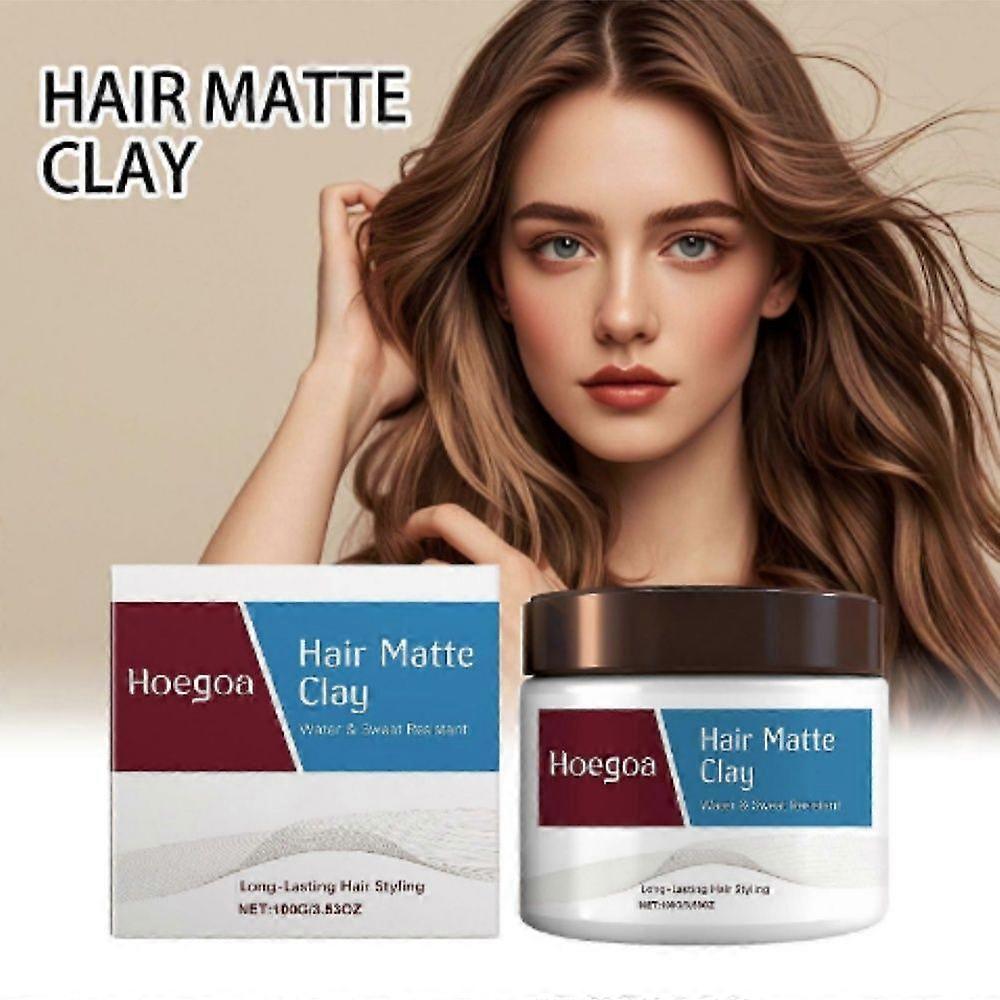 Hair Matte Clay for Men, Strong Hold Styling Paste Matte Finish, Long Lasting, Waterproof & Sweatproof, All Hair Types, 100g