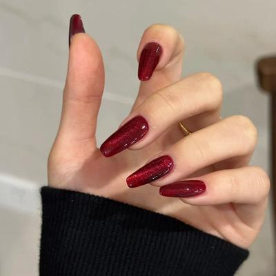 Červené Kočičí Oči Temperament Retro Bělicí Atmosféra 30 Odnímatelných Kousků Nail Artu