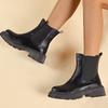 2024 Boots Women Chelsea Black Mid Ankle Flat Platform Lady Shoes Female All Match Classic Concise Round Toe Shoes