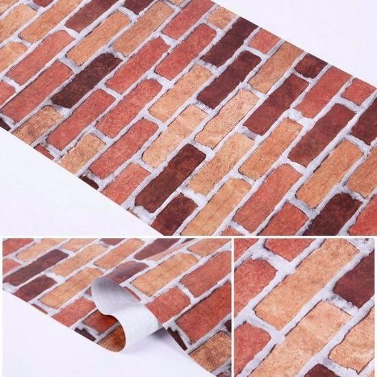 Brick Wallpaper Peel And Stick For Bedroom Faux Brick Kitchen Cabinets Home Decor Wall Stickers Papel De Parede Stickers Muraux